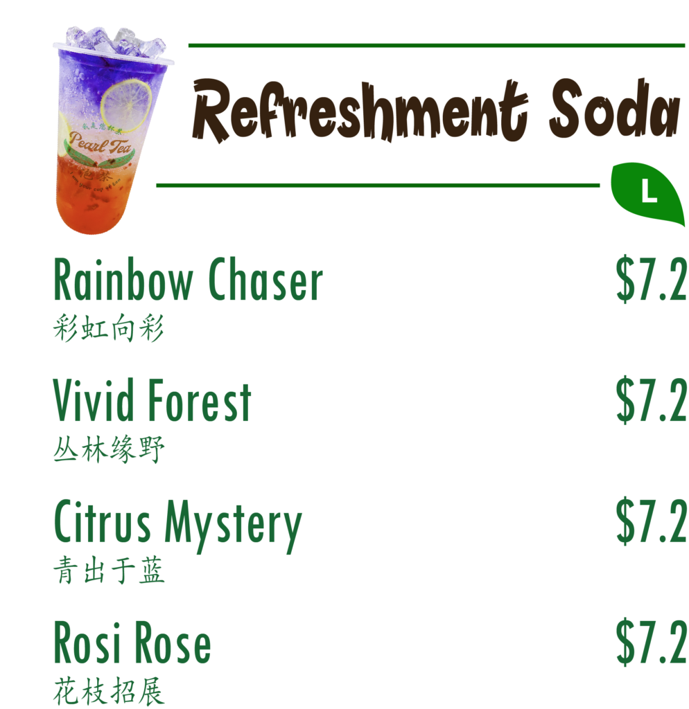 Refreshment Soda Menu